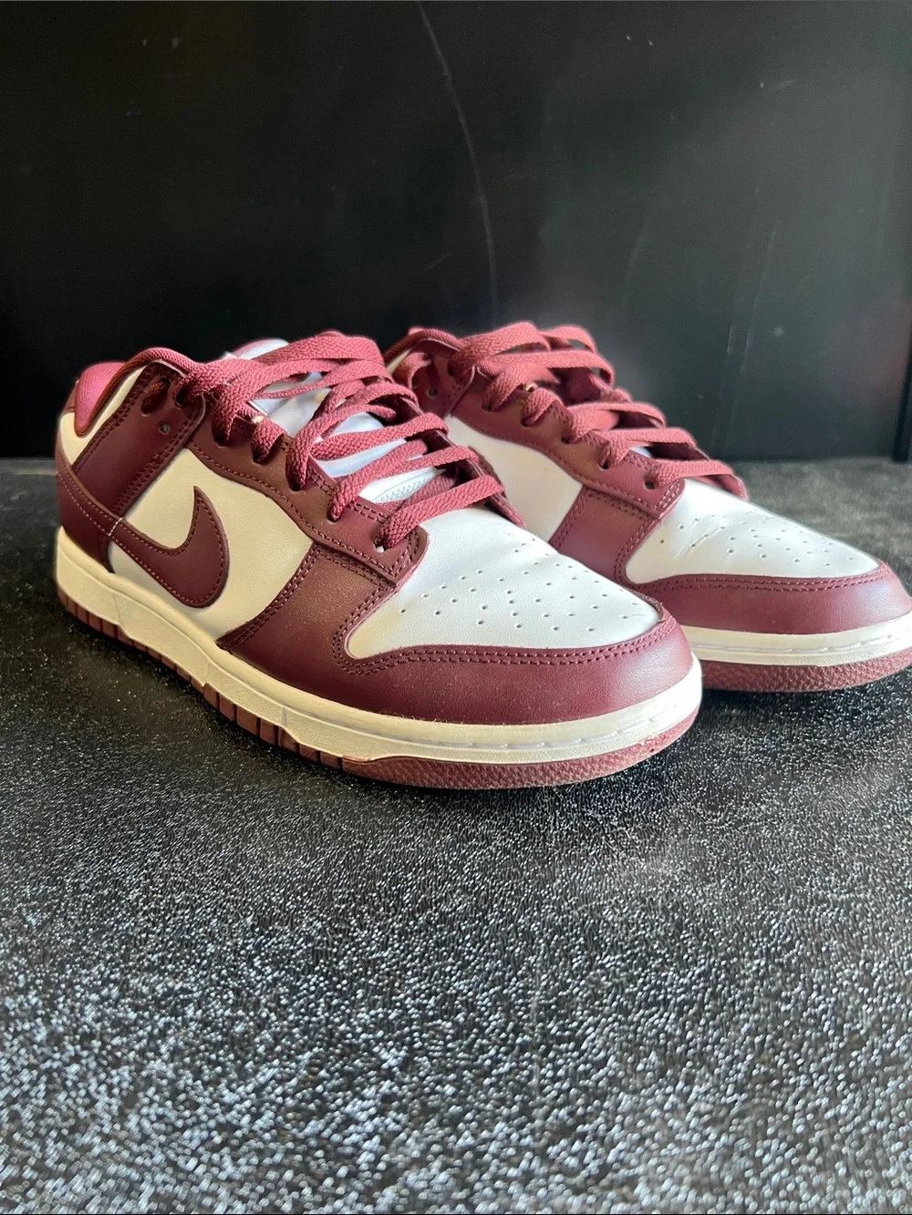Nike Men’s Low-Top Sneakers in Burgundy and White
